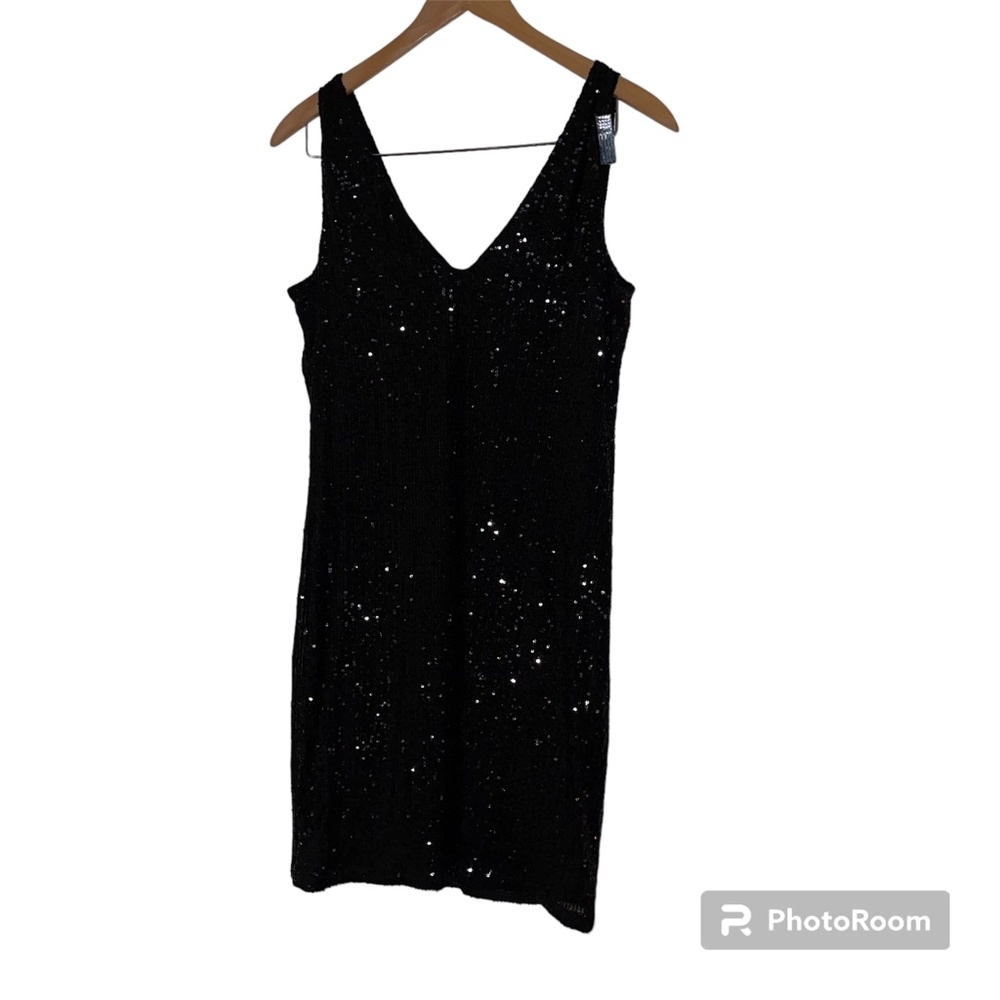Sequin V-Neck Mini Dress